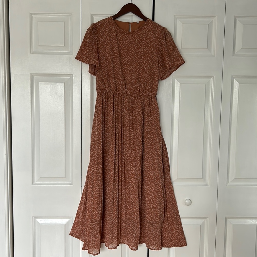 Pretty orange floral dress